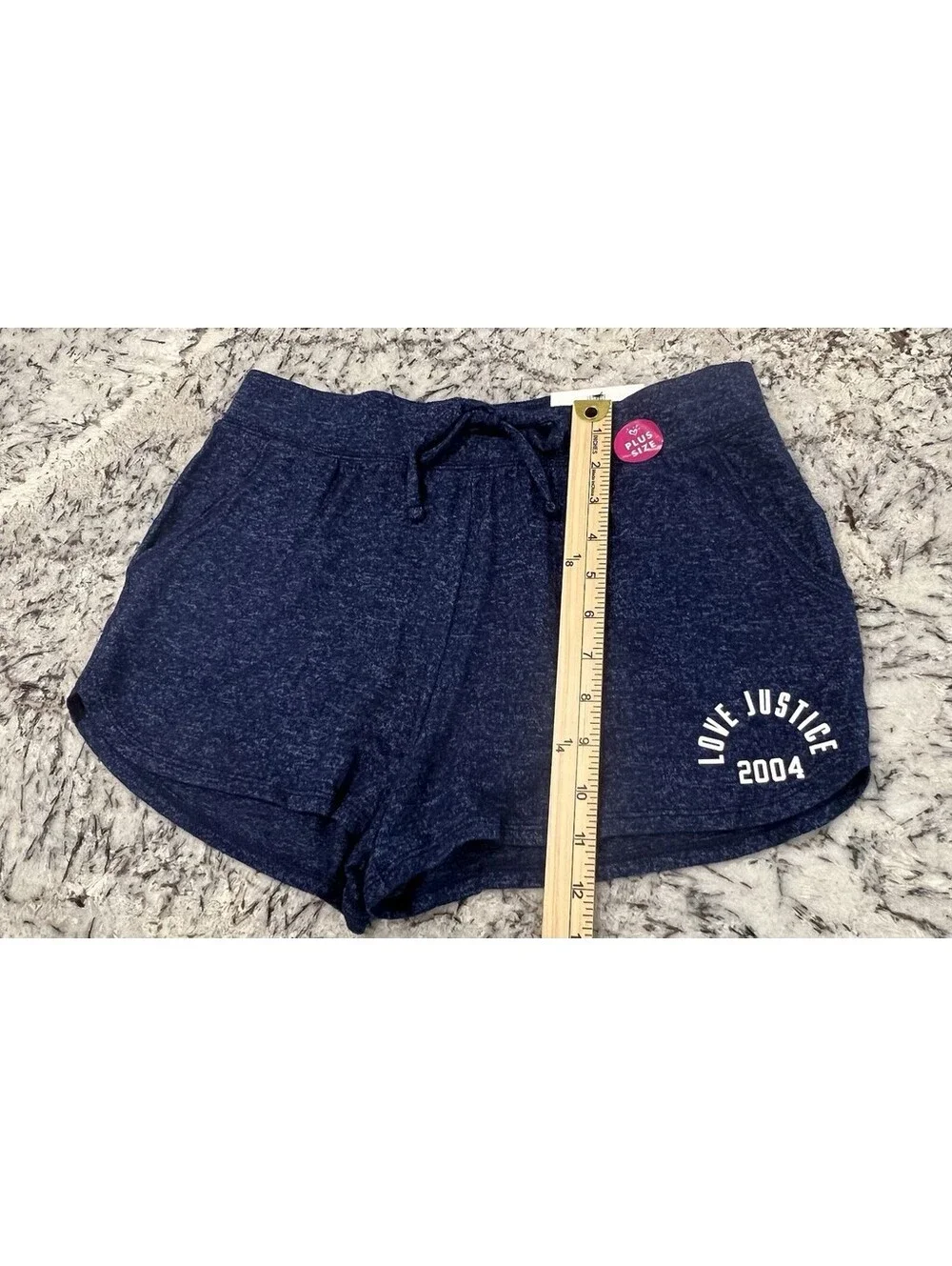 Justice Active Girls Plus Size 14/16 Blue Dolphin Shorts New
